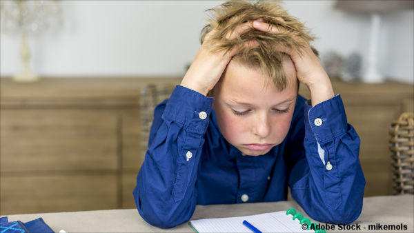 Child frustrated with schoolwork